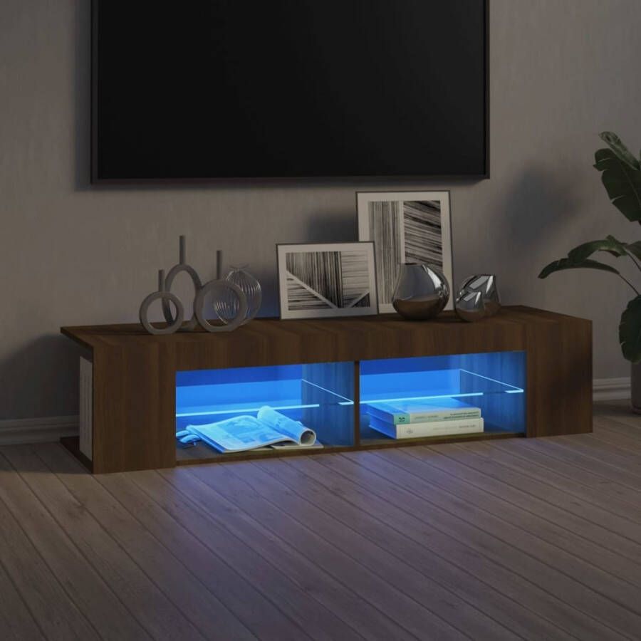 VidaXL Tv-meubel met LED-verlichting 135x39x30 cm bruineikenkleurig