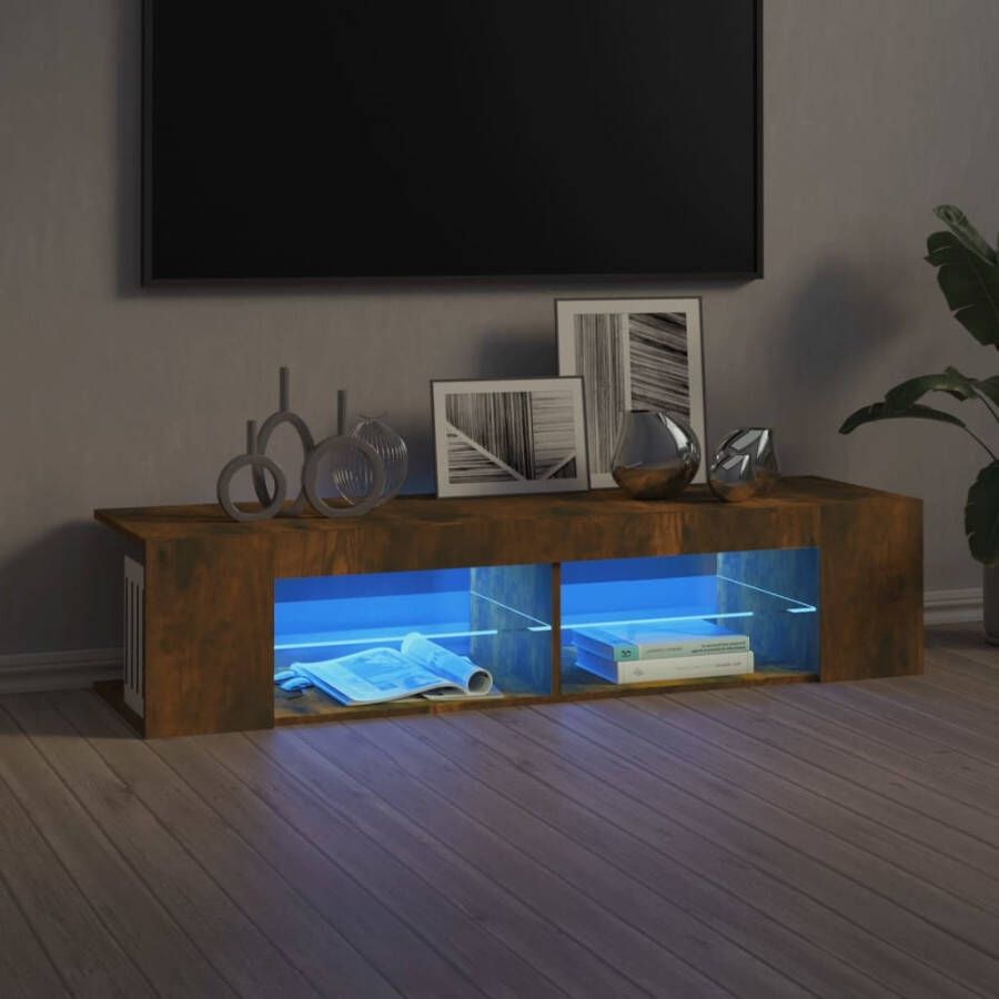 vidaXL Tv-meubel met LED-verlichting 135x39x30 cm gerookt eikenkleurig