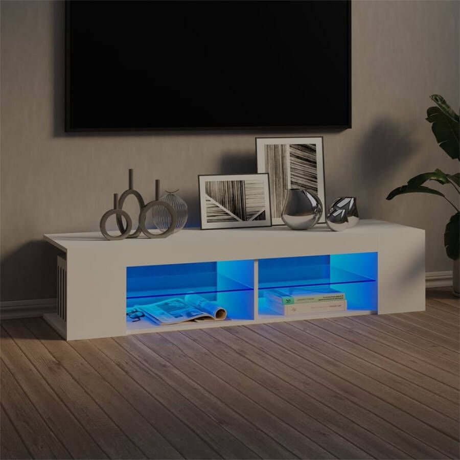 vidaXL Tv-meubel met LED-verlichting 135x39x30 cm wit