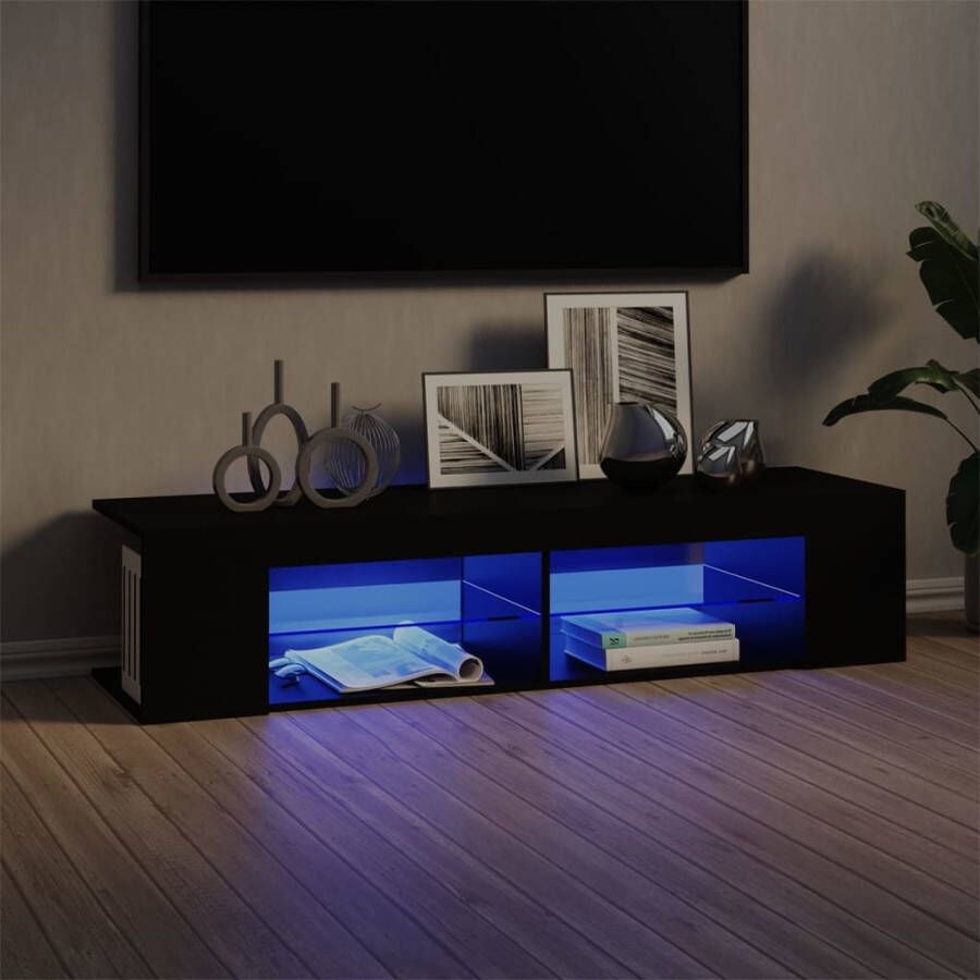 VidaXL Tv-meubel met LED-verlichting 135x39x30 cm zwart