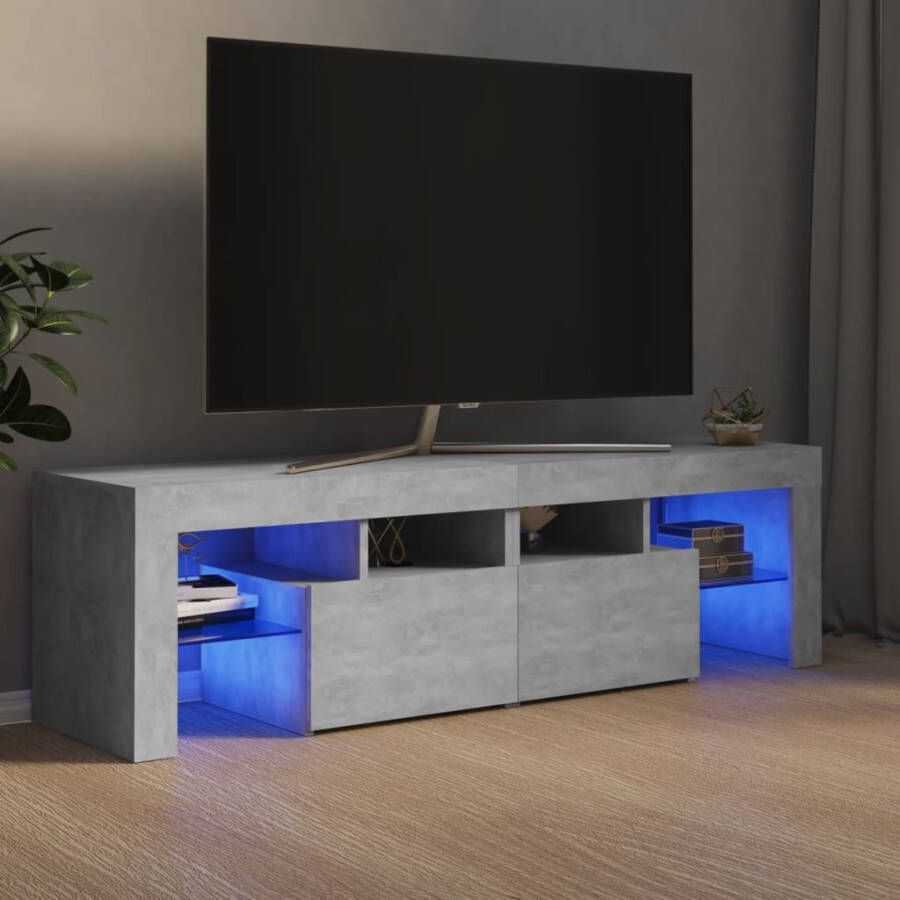 VidaXL Tv-meubel met LED-verlichting 140x36 5x40 cm betongrijs