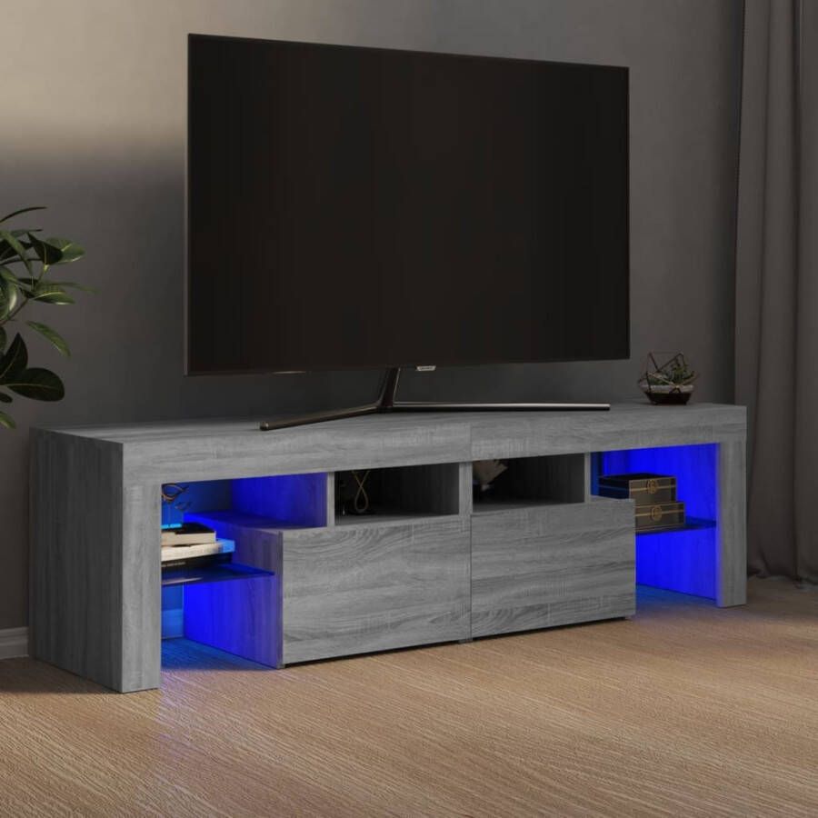 VidaXL Tv-meubel met LED-verlichting 140x36 5x40 cm grijs sonoma eiken