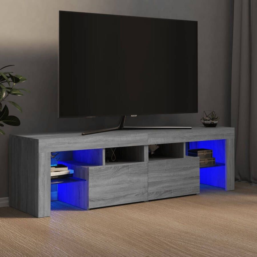 vidaXL Tv-meubel met LED-verlichting 140x36 5x40 cm grijs sonoma eiken
