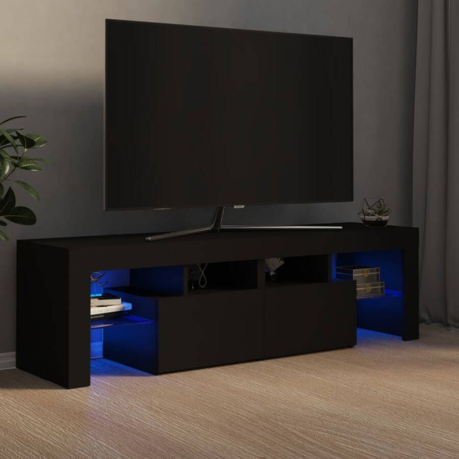 VidaXL Tv-meubel met LED-verlichting 140x36 5x40 cm zwart