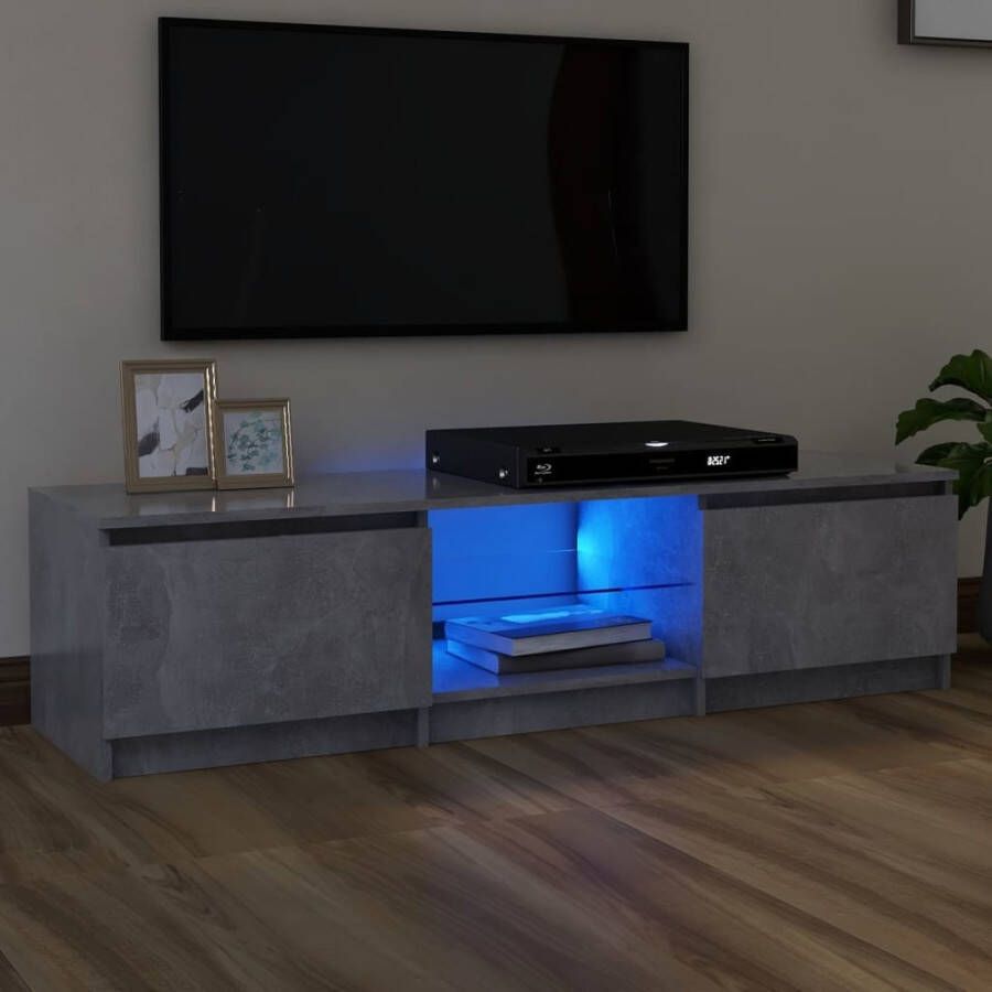 VidaXL Tv-meubel met LED-verlichting 140x40x35 5 cm betongrijs