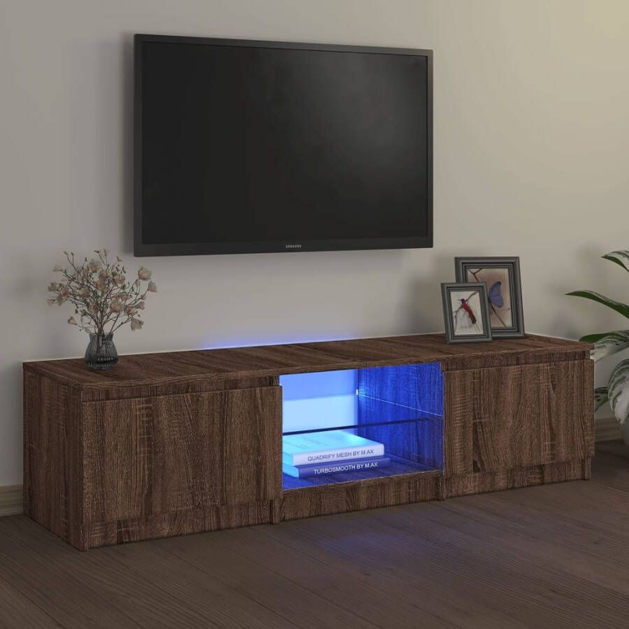 VidaXL Tv-meubel met LED-verlichting 140x40x35 5 cm bruineikenkleurig