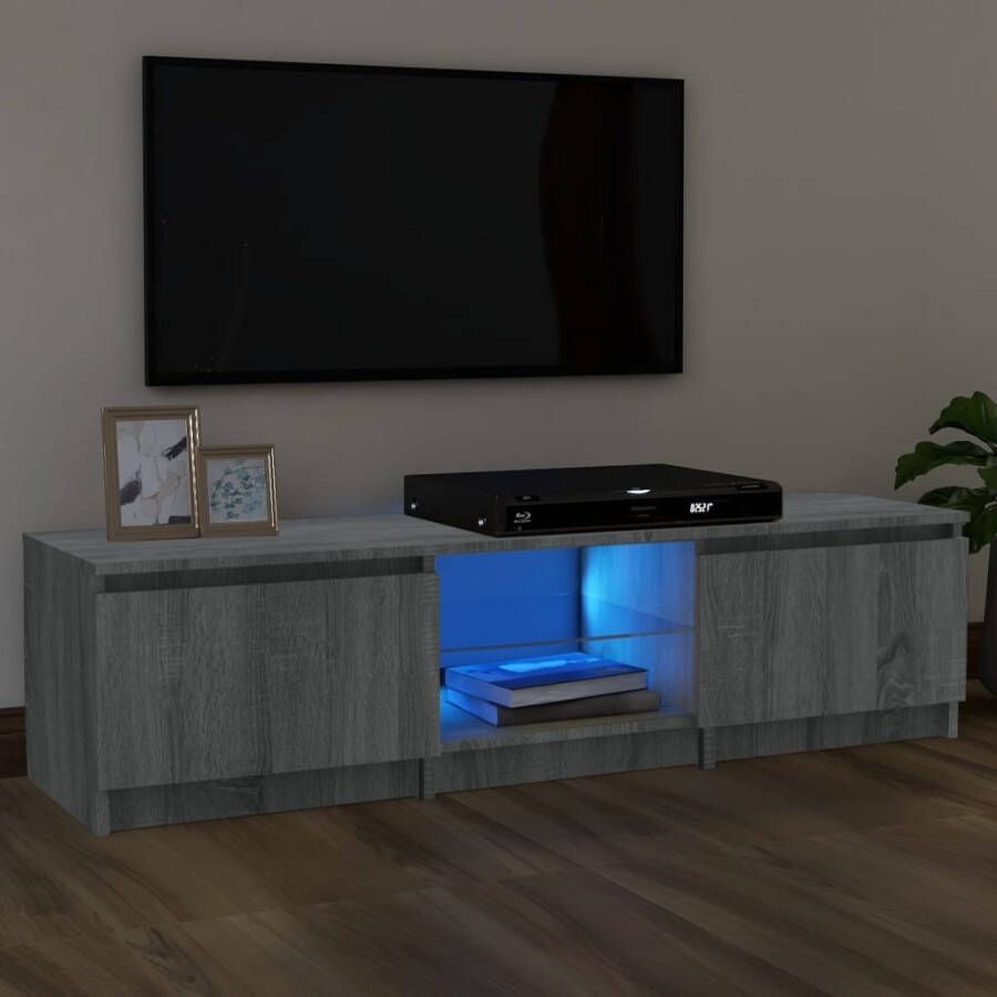 VidaXL Tv-meubel met LED-verlichting 140x40x35 5 cm grijs sonoma eiken