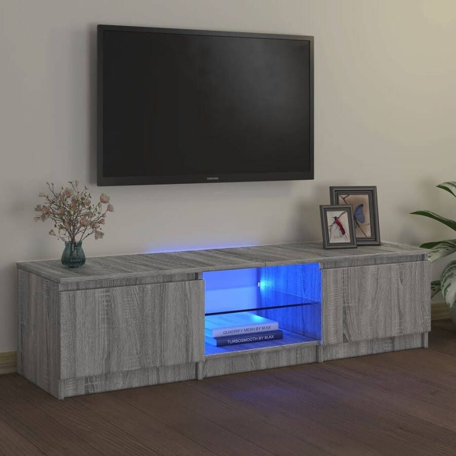 VidaXL Tv-meubel met LED-verlichting 140x40x35 5 cm grijs sonoma eiken