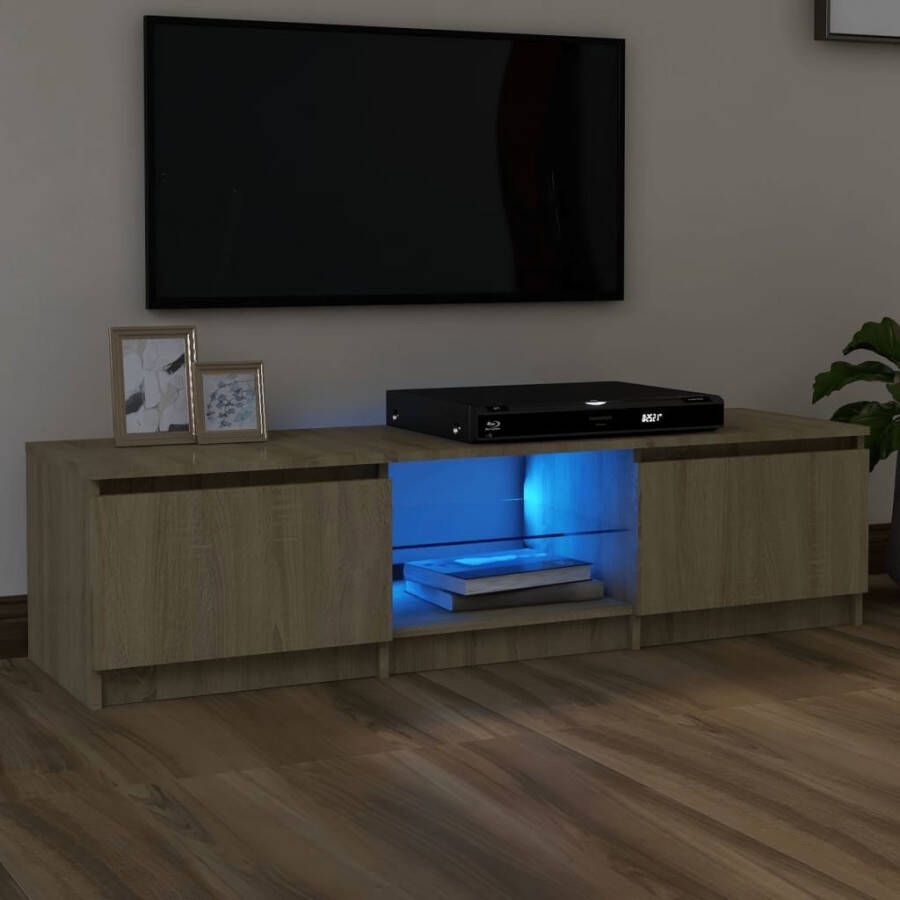 VidaXL Tv-meubel met LED-verlichting 140x40x35 5 cm sonoma eikenkleur