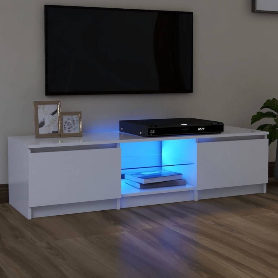 VidaXL Tv-meubel met LED-verlichting 140x40x35 5 cm wit