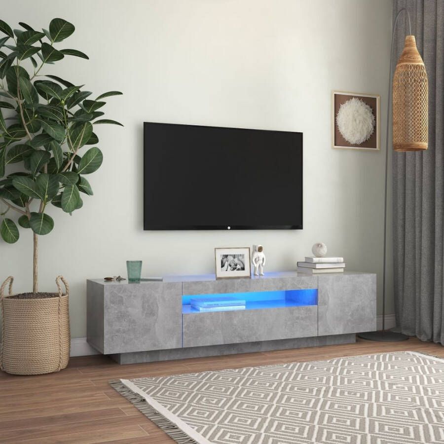 VidaXL Tv-meubel met LED-verlichting 160x35x40 cm betongrijs