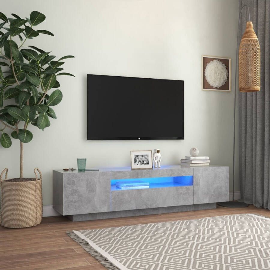 vidaXL Tv-meubel met LED-verlichting 160x35x40 cm betongrijs