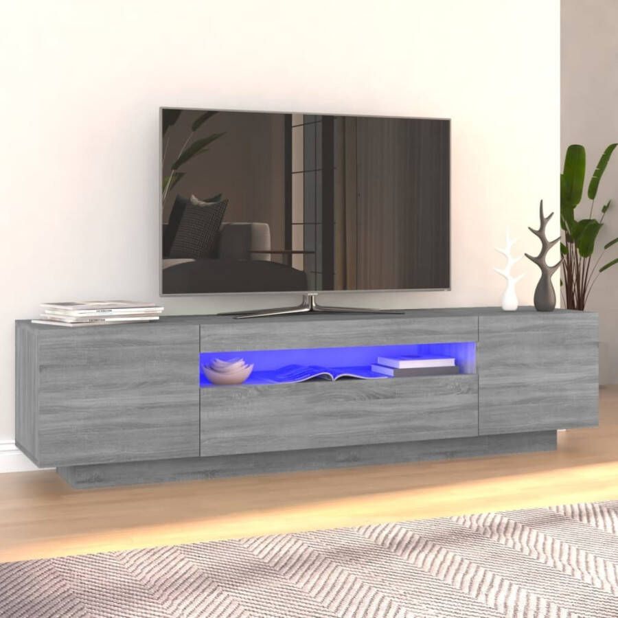 VidaXL Tv-meubel met LED-verlichting 160x35x40 cm grijs sonoma eiken