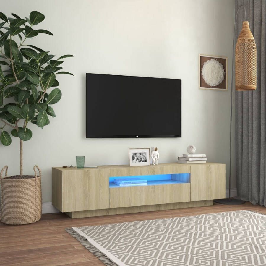 VidaXL Tv-meubel met LED-verlichting 160x35x40 cm sonoma eikenkleurig