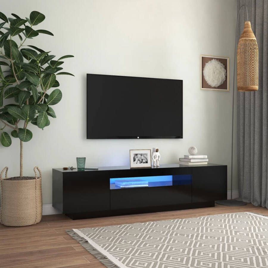 VidaXL Tv-meubel met LED-verlichting 160x35x40 cm zwart