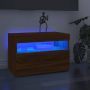 VidaXL Tv-meubel met LED-verlichting 60x35x40 cm bruineikenkleurig - Thumbnail 1