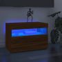 VidaXL Tv-meubel met LED-verlichting 60x35x40 cm bruineikenkleurig - Thumbnail 1