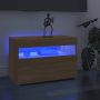 VidaXL Tv-meubel met LED-verlichting 60x35x40 cm sonoma eikenkleurig - Thumbnail 1