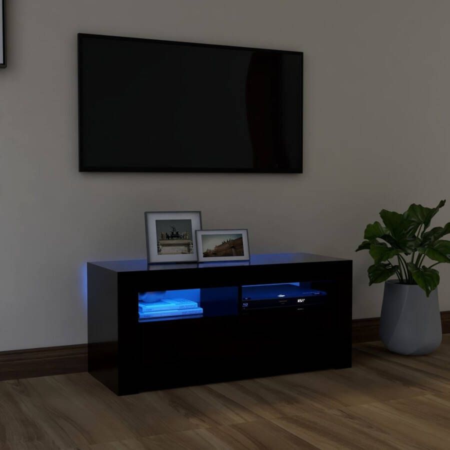 VidaXL Tv-meubel met LED-verlichting 90x35x40 cm zwart