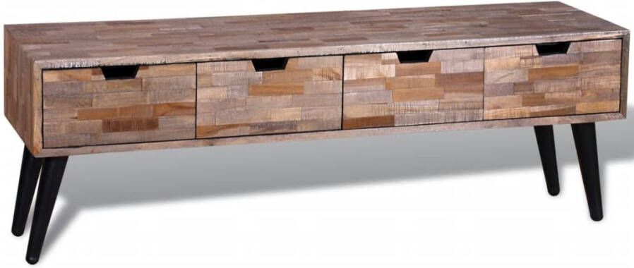 vidaXL Tv-meubel met vier lades gerecycled teak