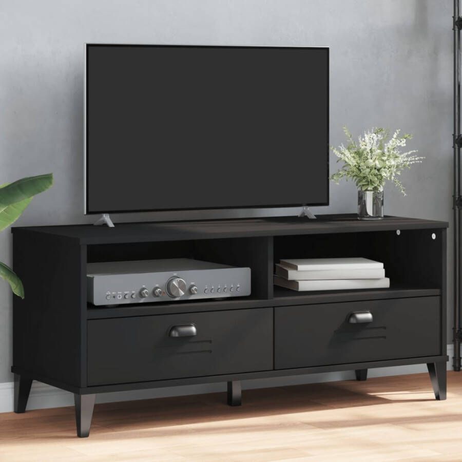 VidaXL Tv-meubel VIKEN bewerkt hout zwart
