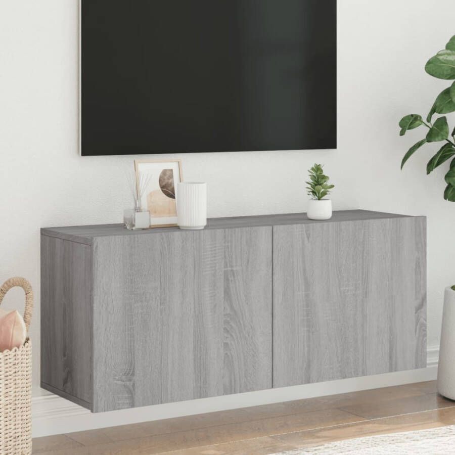 VidaXL Tv-meubel wandgemonteerd 100x30x41 cm grijs sonoma eikenkleurig