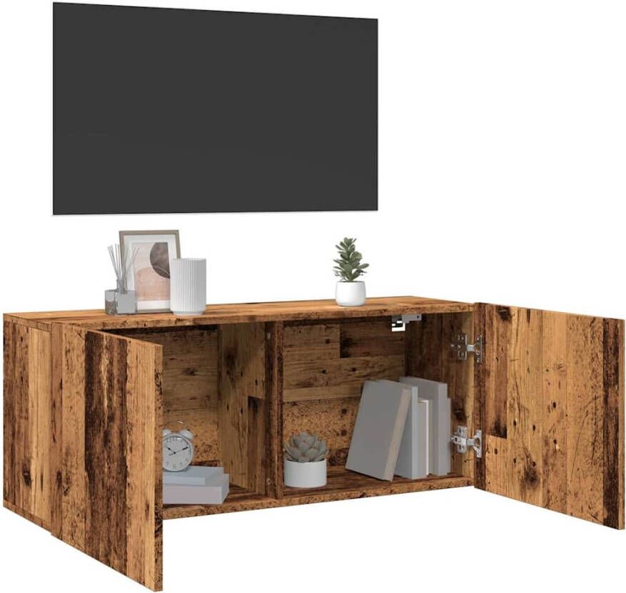 VidaXL Tv-meubel wandgemonteerd 100x30x41 cm oud houtkleurig