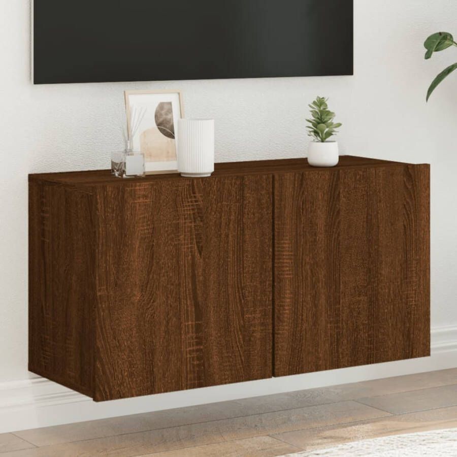 VidaXL Tv-meubel wandgemonteerd 80x30x41 cm bruin eikenkleur