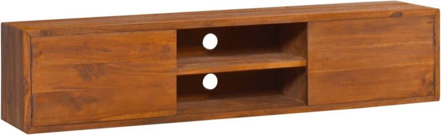 VidaXL Tv-meubel wandmontage 135x30x30 cm massief teakhout