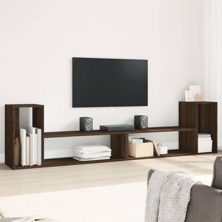 VidaXL Tv-meubelen 2 st 100x30x50 cm bewerkt hout bruin eikenkleurig