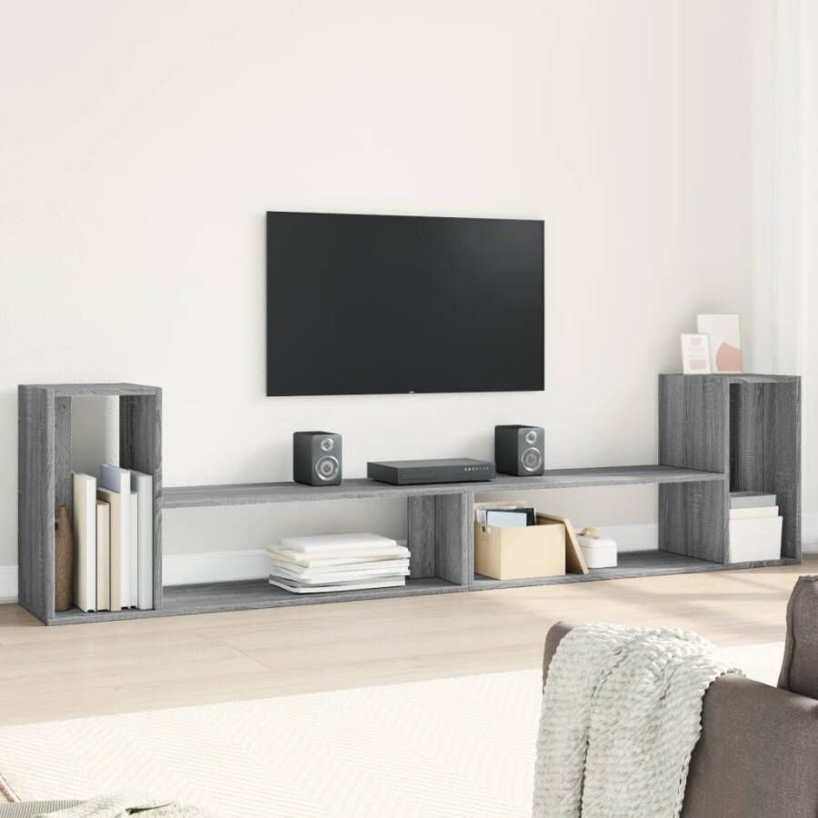 VidaXL Tv-meubelen 2 st 100x30x50 cm bewerkt hout grijs sonoma eiken
