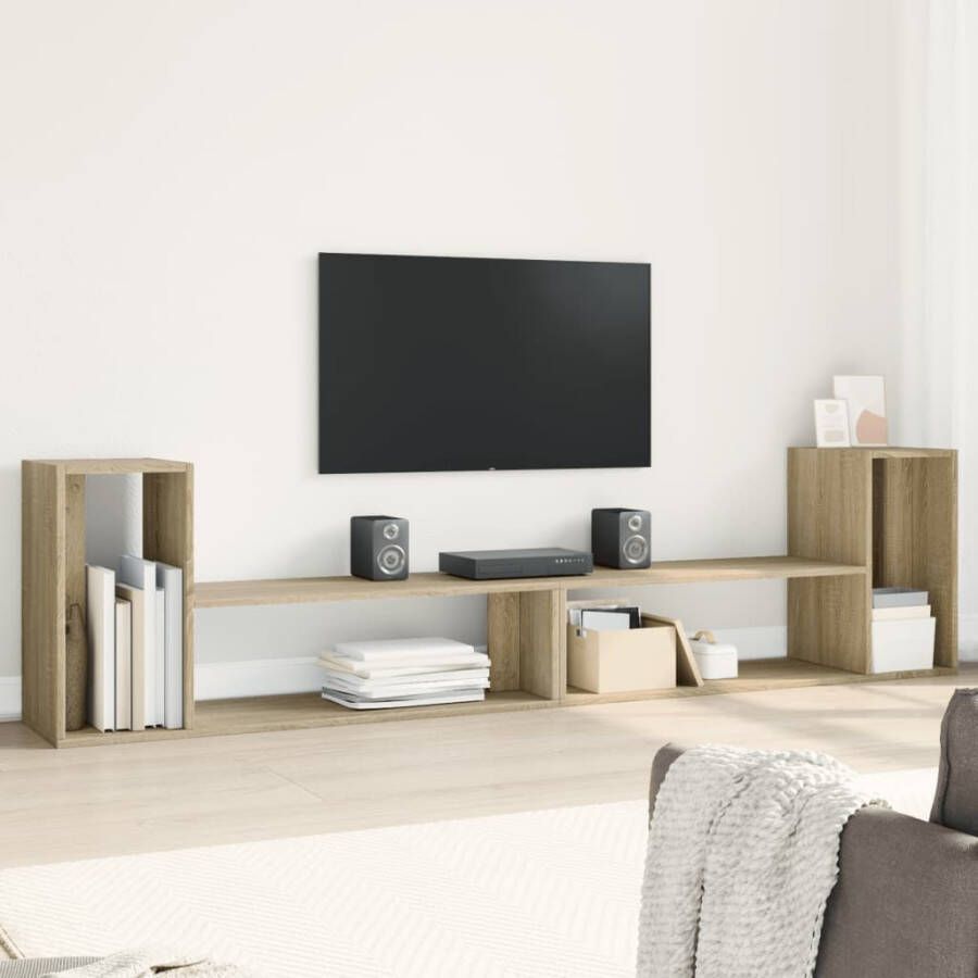 VidaXL Tv-meubelen 2 st 100x30x50 cm bewerkt hout sonoma eikenkleurig