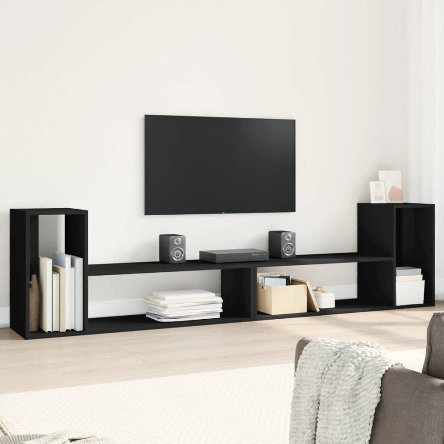 VidaXL Tv-meubelen 2 st 100x30x50 cm bewerkt hout zwart