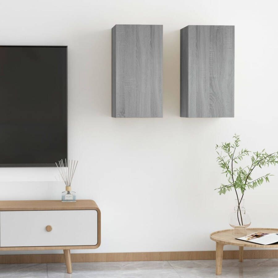 VidaXL Tv-meubelen 2 st 30 5x30x60 cm bewerkt hout grijs sonoma eiken