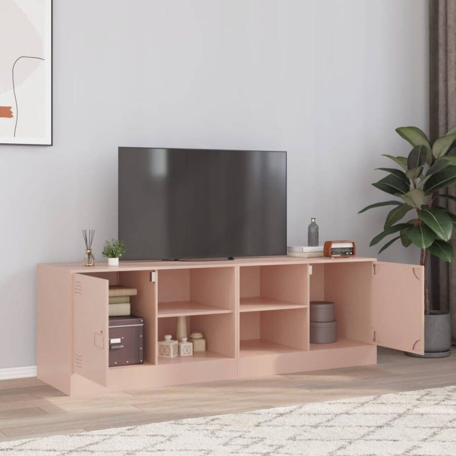 VidaXL Tv-meubelen 2 st 67x39x44 cm staal roze