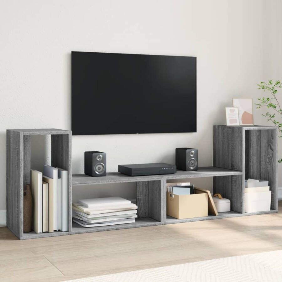 VidaXL Tv-meubelen 2 st 75x30x50 cm bewerkt hout grijs sonoma eiken