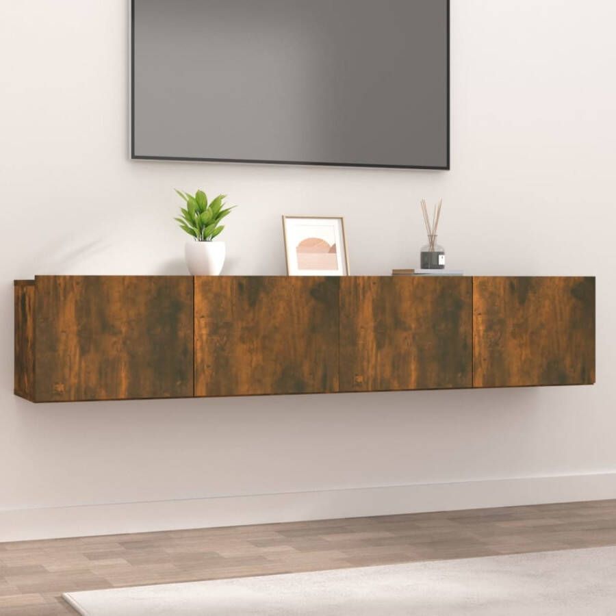 VidaXL Tv-meubelen 2 st 80x30x30 cm bewerkt hout gerookt eikenkleurig