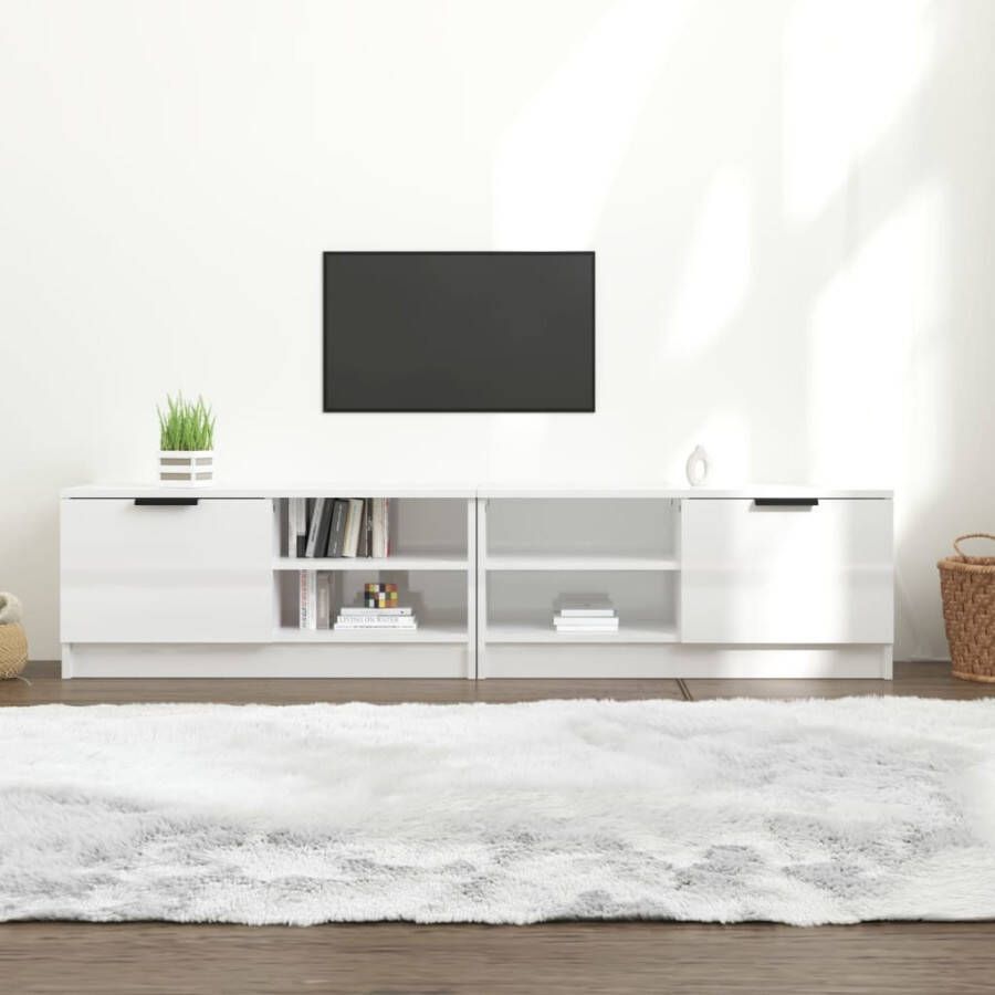 VidaXL Tv-meubelen 2 st 80x35x36 5 cm bewerkt hout hoogglans wit