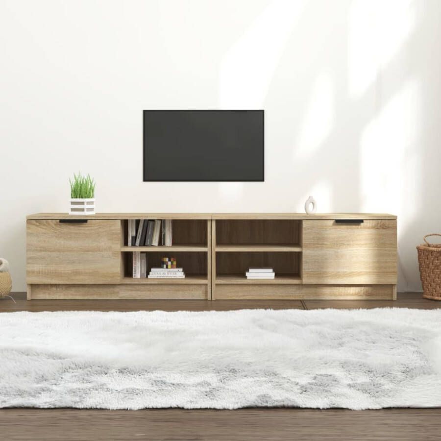 VidaXL Tv-meubelen 2 st 80x35x36 5 cm bewerkt hout sonoma eikenkleurig