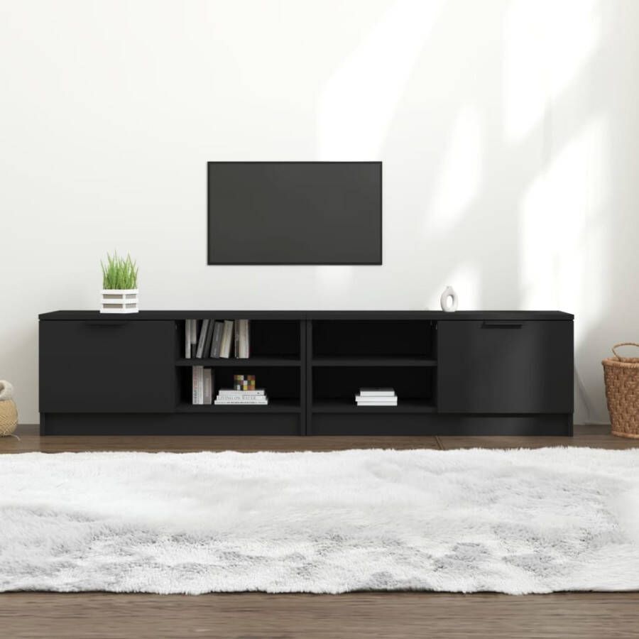 VidaXL Tv-meubelen 2 st 80x35x36 5 cm bewerkt hout zwart