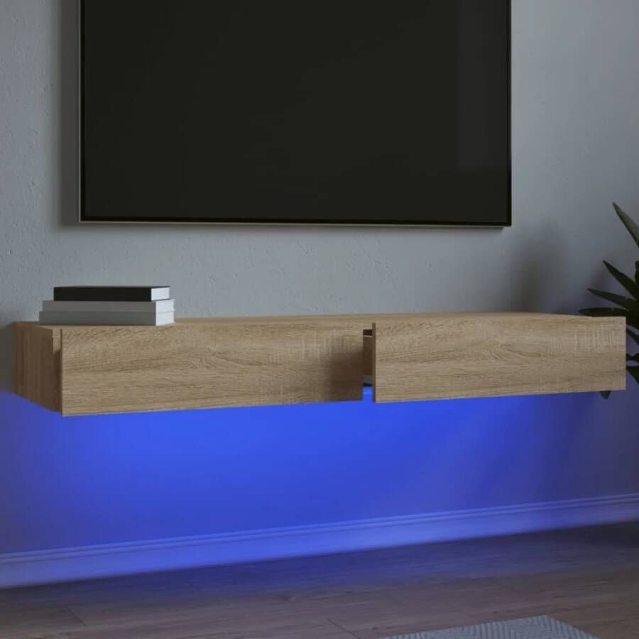 VidaXL Tv-meubelen 2 st met LED-verlichting 60x35x15 5 cm sonoma eiken