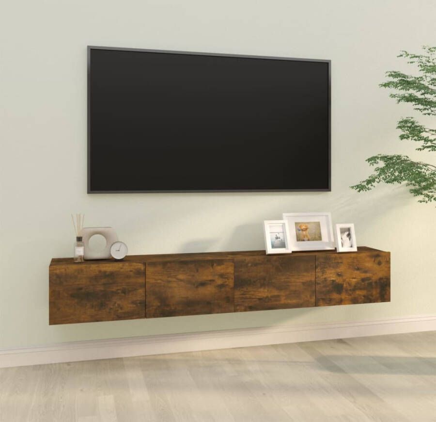 VidaXL Tv-meubelen 2 st wandgemonteerd 100x30x30 cm hout gerookt eiken