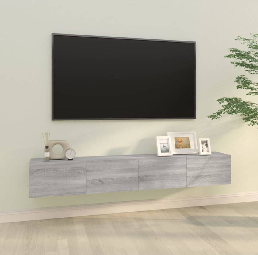 VidaXL Tv-wandmeubels 2 st 100x30x30 cm hout grijs sonoma eikenkleurig