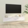 VidaXL Tv-meubelen 2 st wandgemonteerd 100x30x30 cm hout hoogglans wit - Thumbnail 2