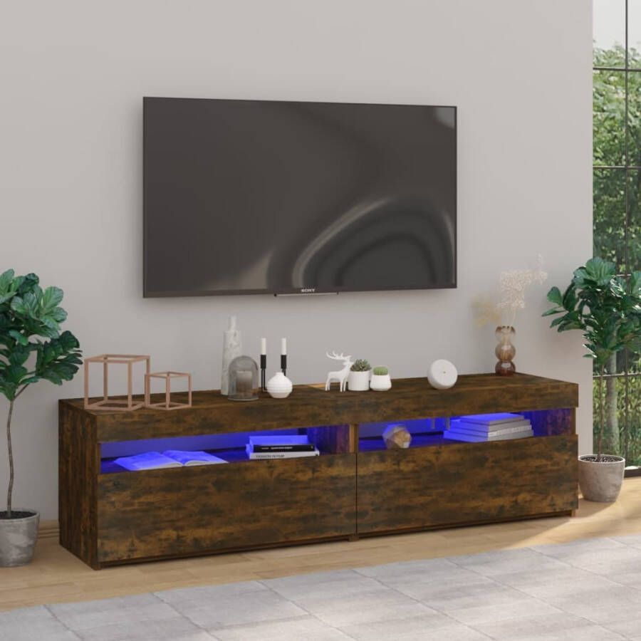 VidaXL Tv-meubelen met LED-verlichting 2 st 75x35x40 cm gerookt eiken