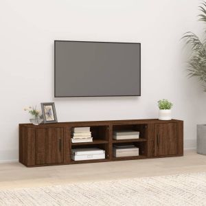 VidaXL Tv-meubels 2 st 80x31 5x36 cm bewerkt hout bruineikenkleurig