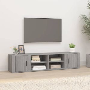 VidaXL Tv-meubels 2 st 80x31 5x36 cm bewerkt hout grijs sonoma eiken