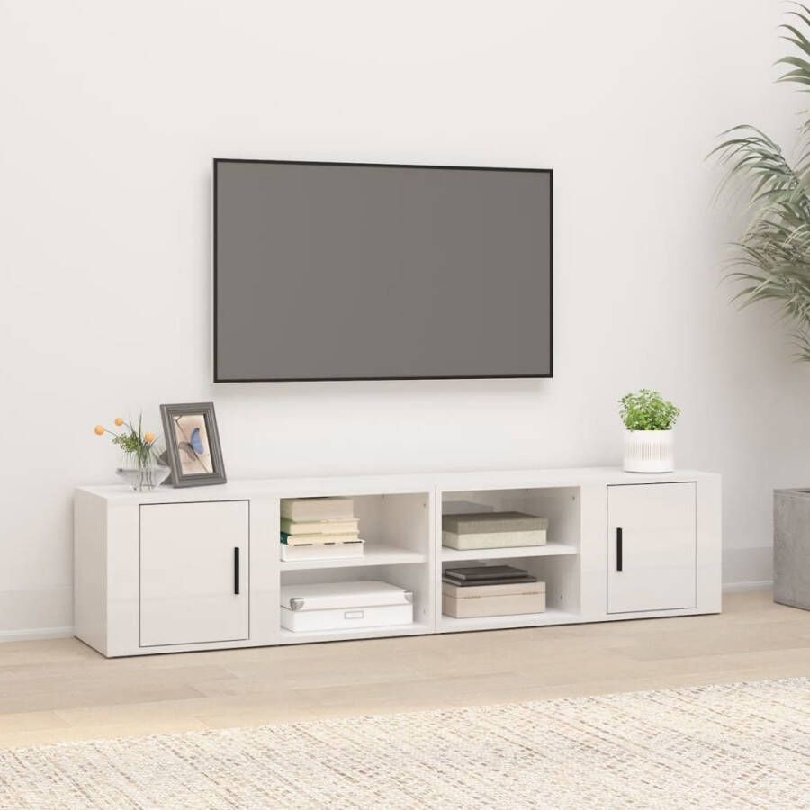 VidaXL Tv-meubels 2 st 80x31 5x36 cm bewerkt hout hoogglans wit