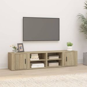 VidaXL Tv-meubels 2 st 80x31 5x36 cm bewerkt hout sonoma eikenkleurig