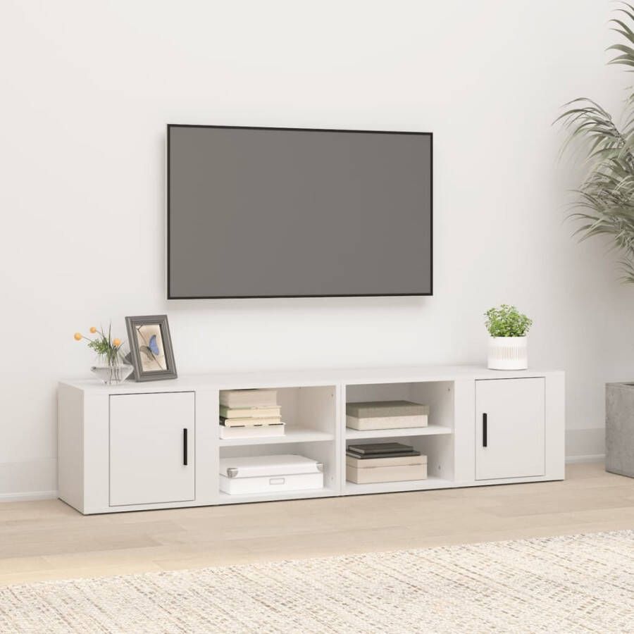 VidaXL Tv-meubels 2 st 80x31 5x36 cm bewerkt hout wit